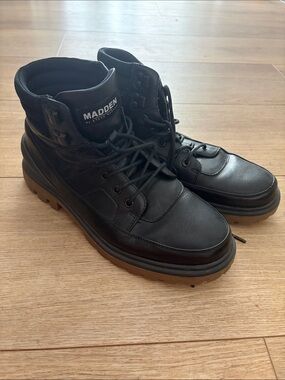 Steve Madden Men's Black Lace-Up Boots
